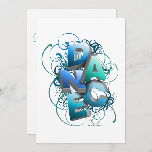 3D Dance (printemps) Considérant Invitation (Devant / Derrière)