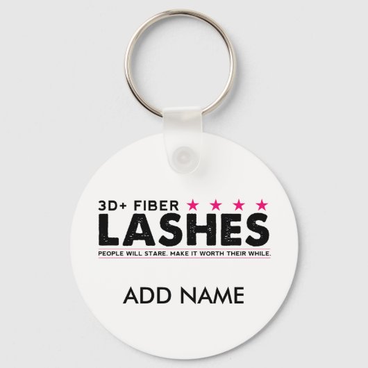3d de Lashes van de Vezel Gepersonaliseerde Sleute Sleutelhanger (Voorkant)