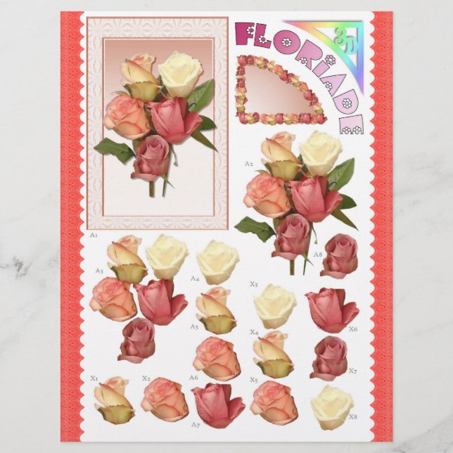 3D-decoupage - Floriade - Roos troep (Voorkant)