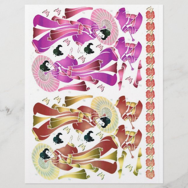 3D-decoupage, Romance, oosterse dame (Voorkant)