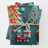 3D Delight Kerstthema Inpakpapier Vel (In situ)