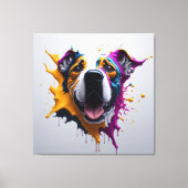 3D Dog incredibly realistic, PREMIUM CANVAS PRINT (Voorkant)