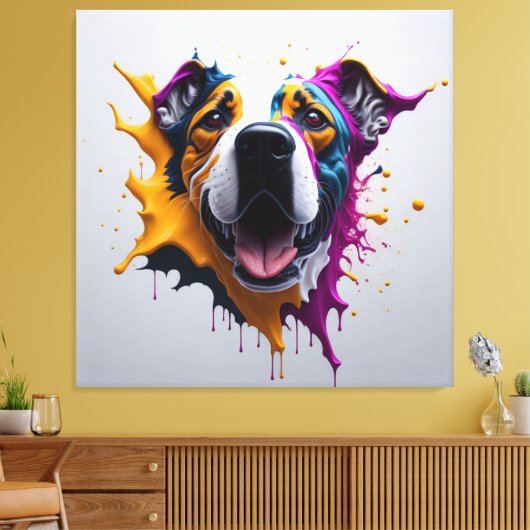 3D Dog incredibly realistic, PREMIUM CANVAS PRINT (Insitu (Woonkamer))