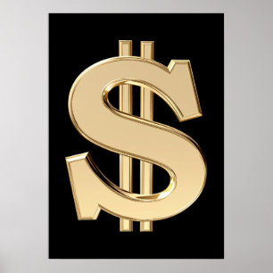 3D-dollarteken Poster