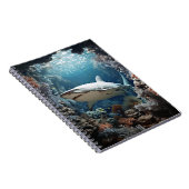 3D donkere onderwaterhaai Notitieboek (Rechterzijde)