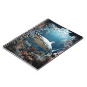 3D donkere onderwaterhaai Notitieboek (Linkerzijde)