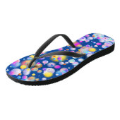 3D Drijvende Ballen Patroon. Blauw BG Teenslippers (Schuin)
