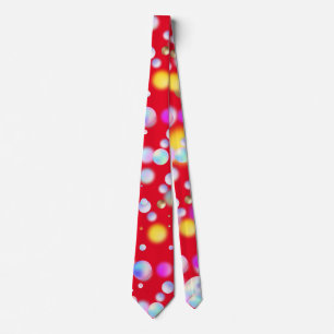 3D Drijvende Ballen Patroon. Rood BG Stropdas