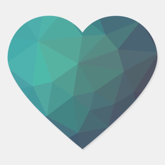 3d effect blauw origami gebroken hart sticker (Voorkant)
