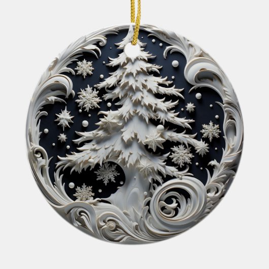3D Effect Christmas Tree Ornament | Custom Name (Voorkant)