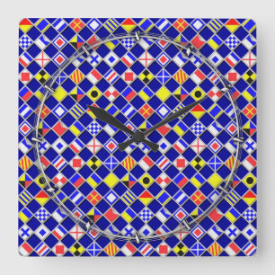 3D Effect Gecontroleerd Nautical Flag tegels Patro Vierkante Klok
