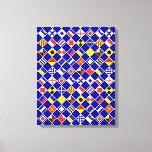 3D-effect Gecontroleerd Nautical Flag tiles Decor Canvas Afdruk (Voorkant)