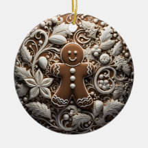 3D Effect Gingerbread Ornament | Custom Name