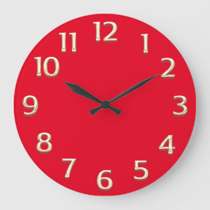 3D-effect Gold Champagne Minimalism Moderne Red Grote Klok