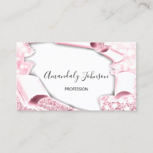 3D Effect Makeup Artiest Pink White Visitekaartje