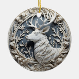 3D Effect Reindeer Ornament | Custom Name
