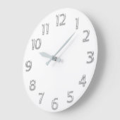 3D-effect Zilver GRAY Minimalism Moderne White Grote Klok (Hoek)