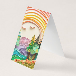 3D effect Zomer Scène Achtergrond Visitekaartjes