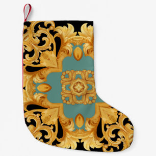 3D-elementen van Golden Baroque Ornament Kleine Kerstsok