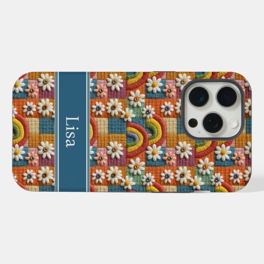 3D Embroidery Patchwork Phone Case | Personalized (Verso Horizontal)