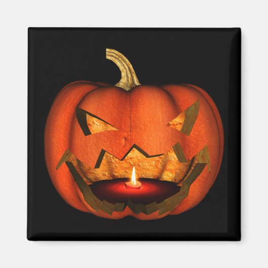 3D ENGE VERLICHTE POMPOEN JACK-O-LANTERN SINAASAPP MAGNEET (Voorkant)
