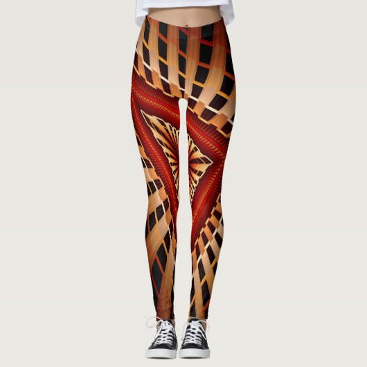 3D-fantasienetwerk moderne fractale grafische vorm Leggings (Voorkant)