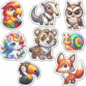 3D Fantasy Dierlijke Sticker Extravaganza (Voorkant)