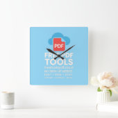 🔥 3D Fantasy Logo – FreetoolsPDF.Cloud Vierkante Klok (Huis)