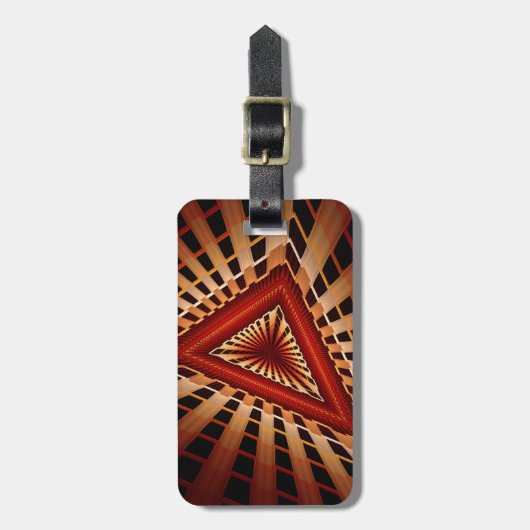 3D Fantasy Netwerk Modern Fractal Grafisch Ontwerp Bagagelabel (Voorkant verticaal)