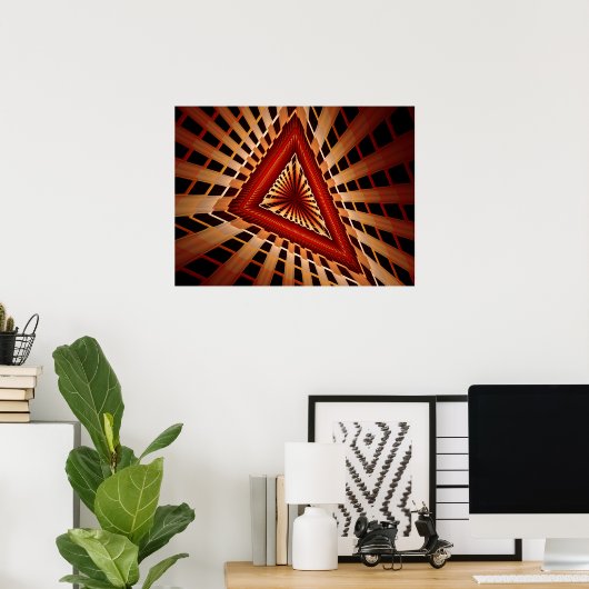 3D Fantasy Network Modern Fractal Graphic Design Poster (Thuiskantoor)