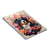 3D Floral Fantasy Berner Mountain Dog Birds Uitzic Notitieboek (Rechterzijde)
