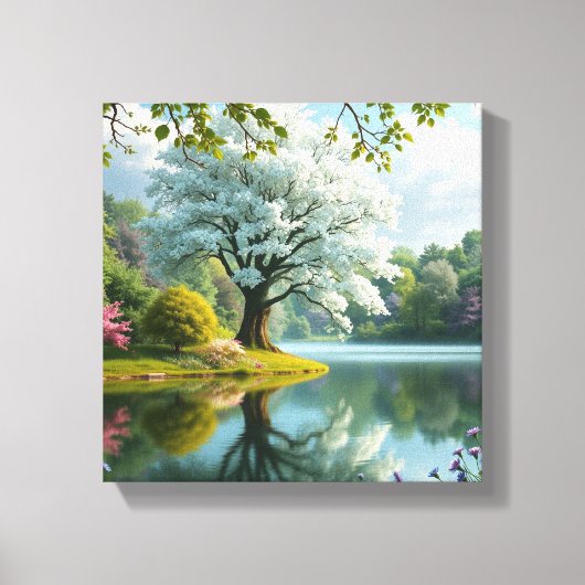 3D Forest Textured Wall Art Landscape Tree Canvas Afdruk (Voorkant)