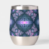 3D Fractal Art Abstrait Motif bleu violet rose (Arrière)