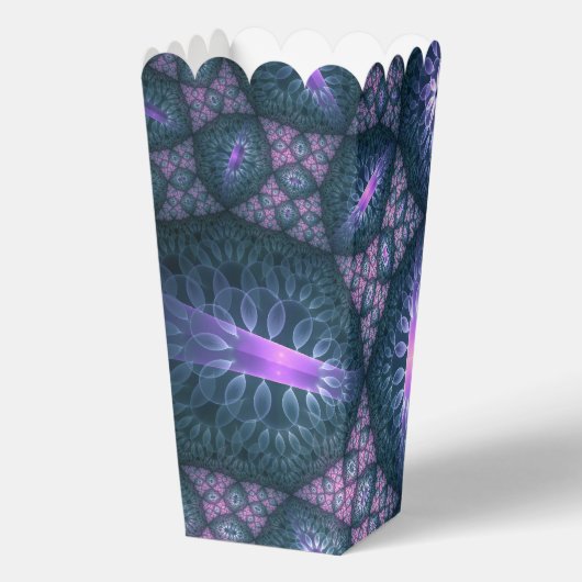 3D Fractal Art Pattern Turquoise Paars Pink Bedankdoosjes (Achterkant)