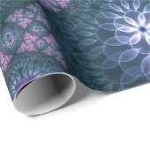 3D Fractal Art Pattern Turquoise Paars Pink Cadeaupapier (Rol Hoek)