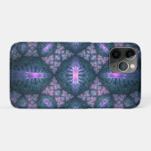 3D Fractal Art Pattern Turquoise Paars Pink Case-Mate iPhone Case (Achterkant (horizontaal))