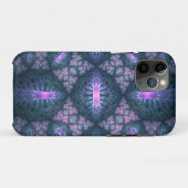 3D Fractal Art Pattern Turquoise Paars Pink Case-Mate iPhone Case (Achterkant (horizontaal))