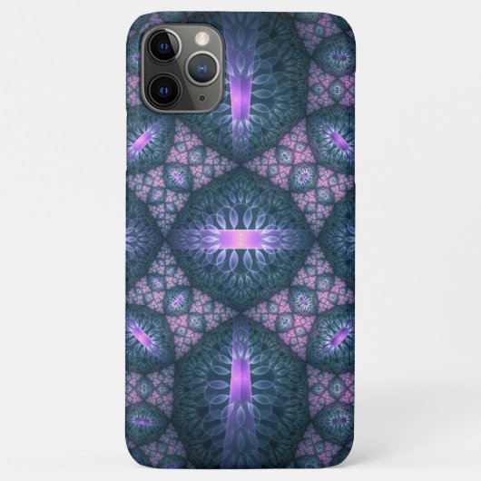 3D Fractal Art Pattern Turquoise Paars Pink Case-Mate iPhone Case (Achterkant)