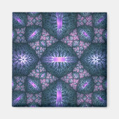 3D Fractal Art Pattern Turquoise Paars Pink Magneet (Voorkant)