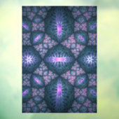 3D Fractal Art Pattern Turquoise Paars Pink Raamsticker (Vel 3)