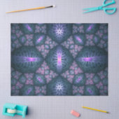 3D Fractal Art Pattern Turquoise Paars Pink Tissuepapier (Craft)