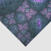 3D Fractal Art Pattern Turquoise Paars Pink Tissuepapier (Detail)