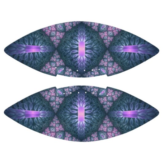 3D Fractal Art Pattern Turquoise Paarse Pink American Football (Panelen)