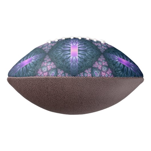 3D Fractal Art Pattern Turquoise Paarse Pink American Football (Gedraaid 90)