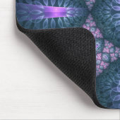 3D Fractal Kunstpatroon Turquoise Paars Roze Muismat (Hoek)