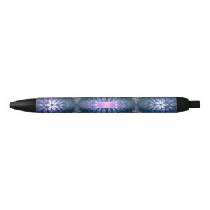 3D Fractal Kunstpatroon Turquoise Paars Roze Zwarte Inkt Pen