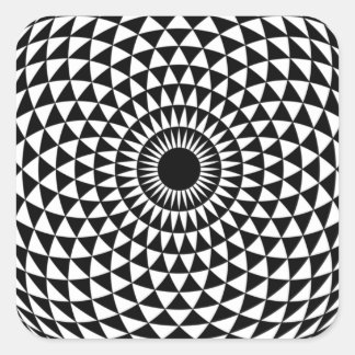 3D Fractal Optical Eye Pop White Illusion Square S Vierkante Sticker