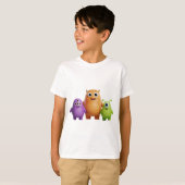 3D Friendly Monster Trio T-shirt (Voorkant volledig)
