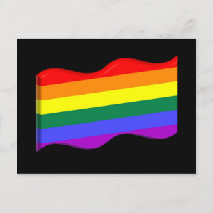 3D Gay Pride Flag Briefkaart