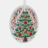 3D Geborduurde Boom Kerstmis ornamenten (Voorkant Rechts)